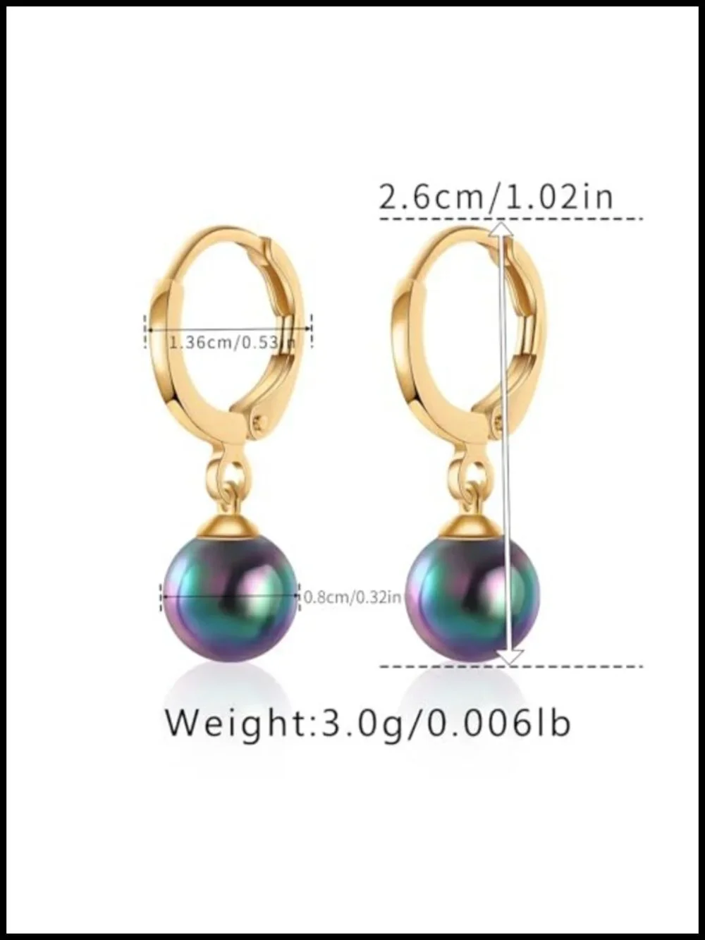 Gold-Tone Huggie Hoop Earrings with Pearl Drop, Lever-Back Closure